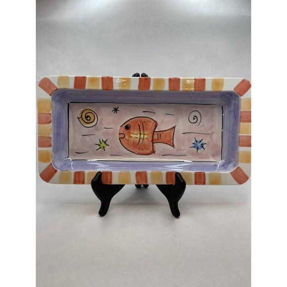 Unmarked Other - Ceramic‎ Serving/Appetizer Dish ~ Hand Painted~  Made in Italy